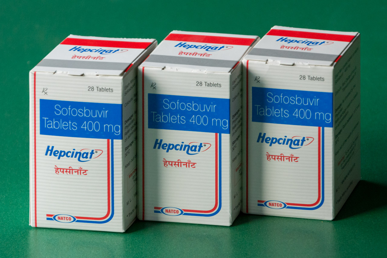 Kartoniki z lekiem Hepcinat Sofosbuvir